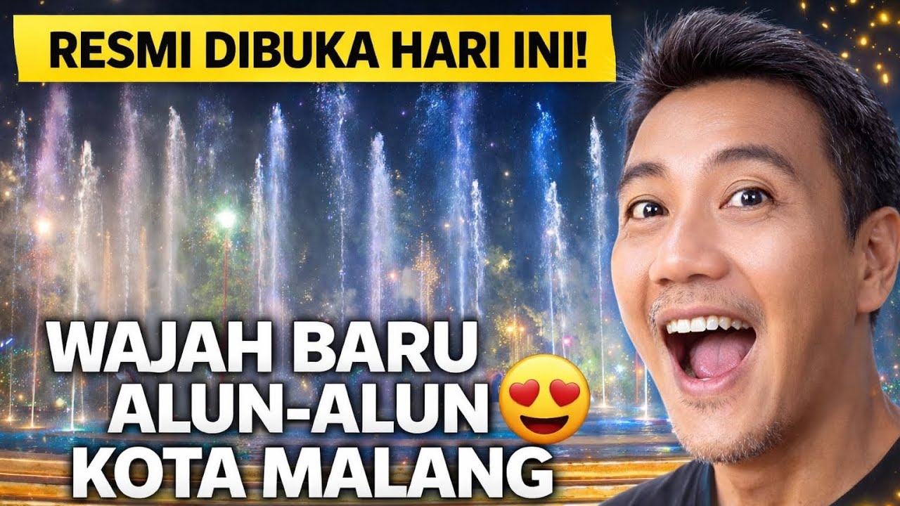 RESMI DIBUKA! Wajah Baru Alun-Alun Kota Malang Bikin Kagum Netizen 😍
