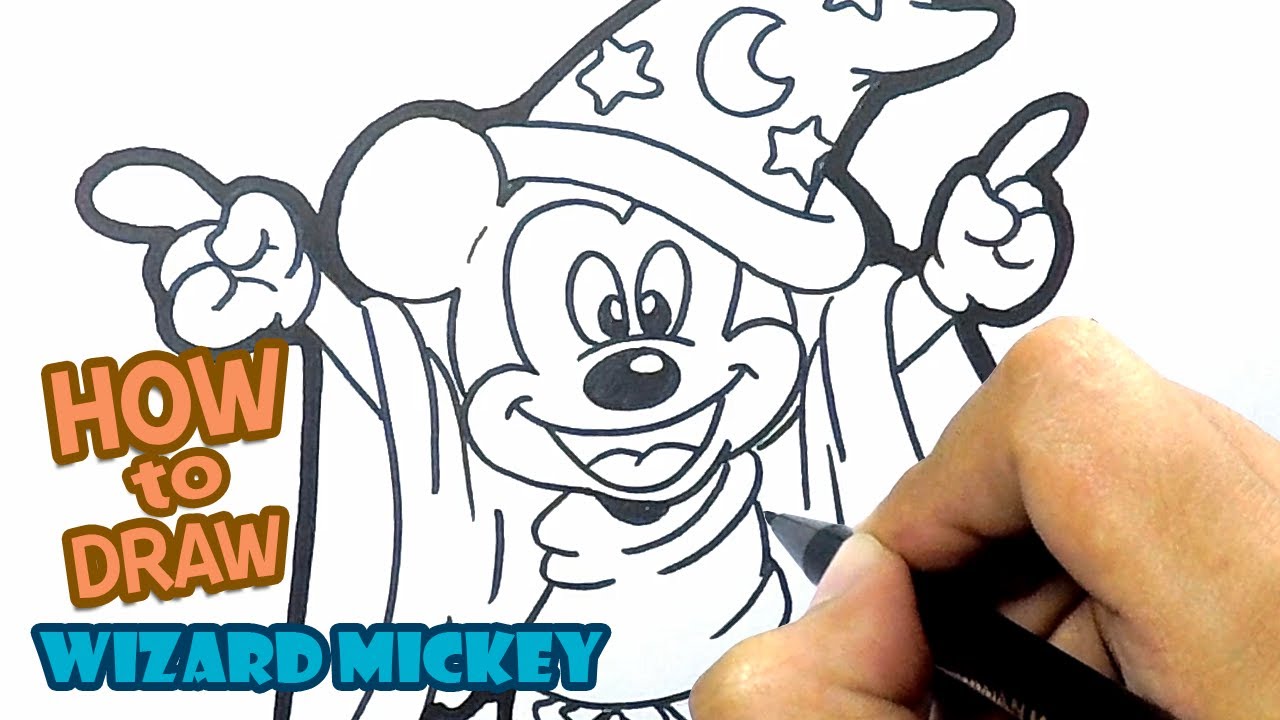 How to Draw Mickey Mouse | Drawing Wizard Mickey