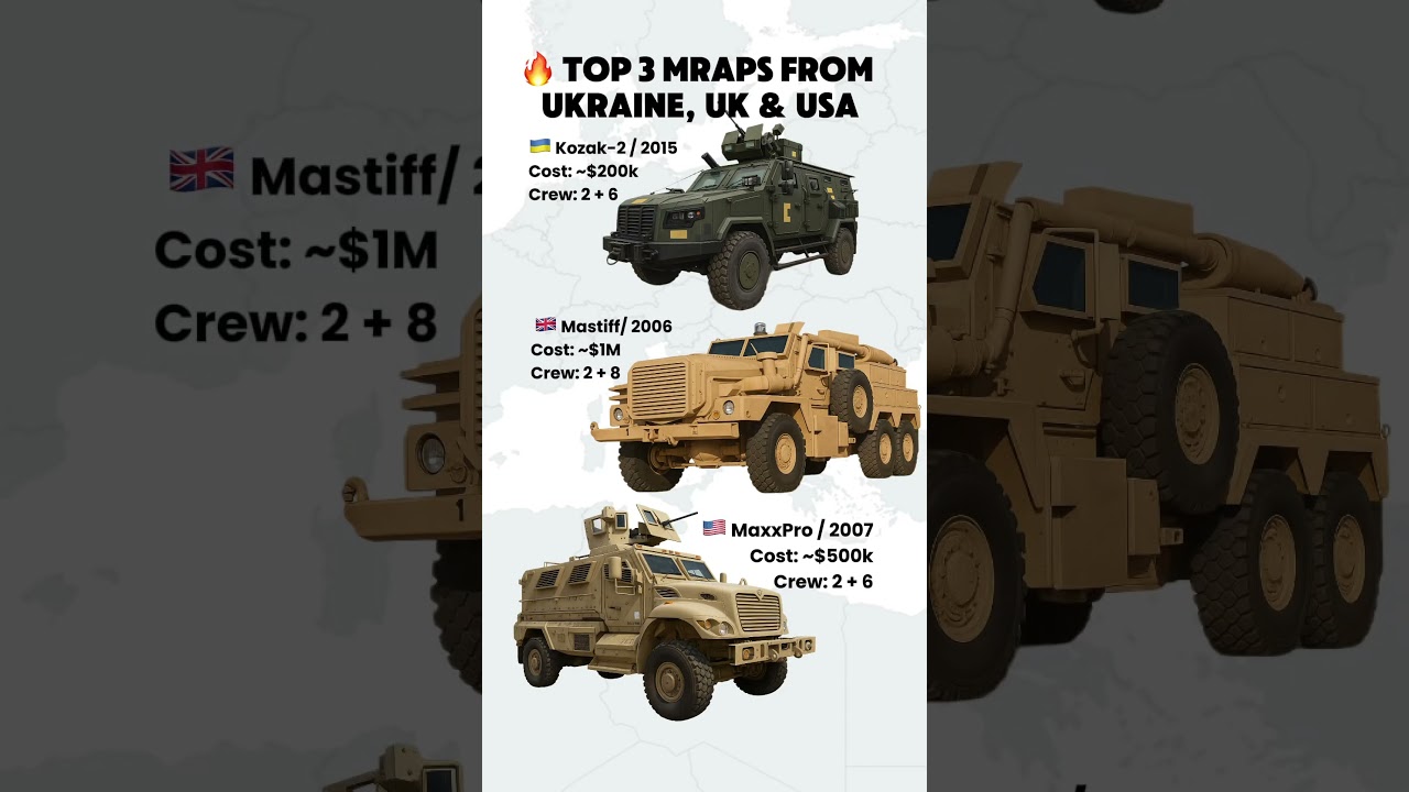 TOP 3 MRAPs: Kozak-2 vs Mastiff vs MaxxPro | Best Armored Vehicles Compared