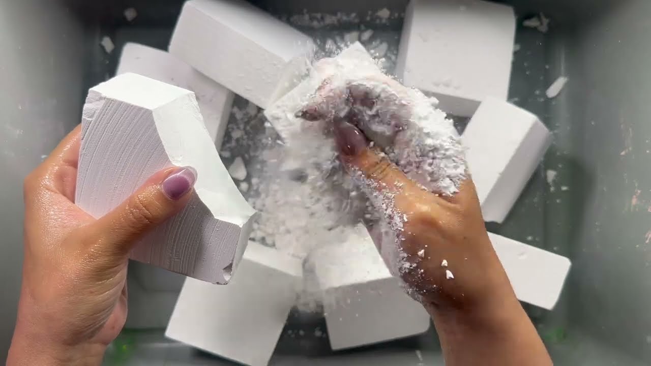 Crushing Plain Gym Chalk ASMR | Relaxing Crunchy Sounds for Stress Relief ☺️ Do you like this chalk?