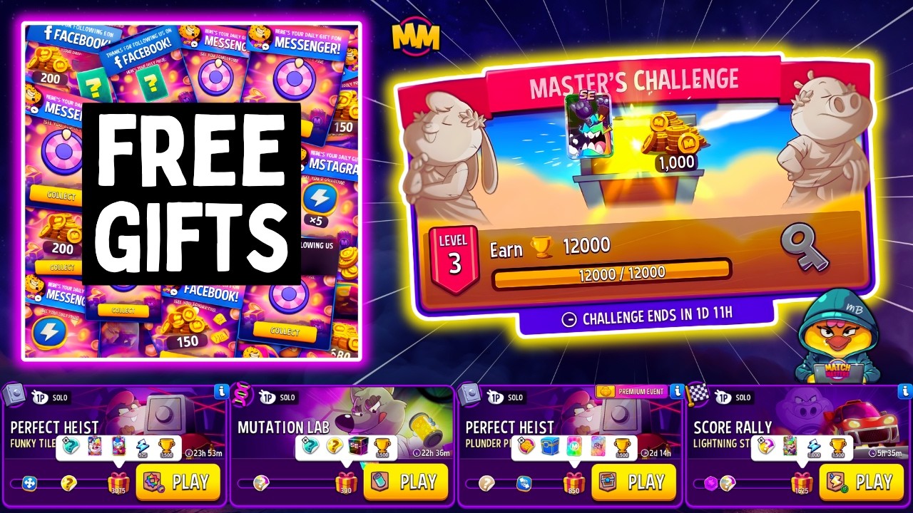 NEW DAILY FREE GIFTS + MASTER CHALLENGE + x4 SOLO 🔥 MATCH MASTERS