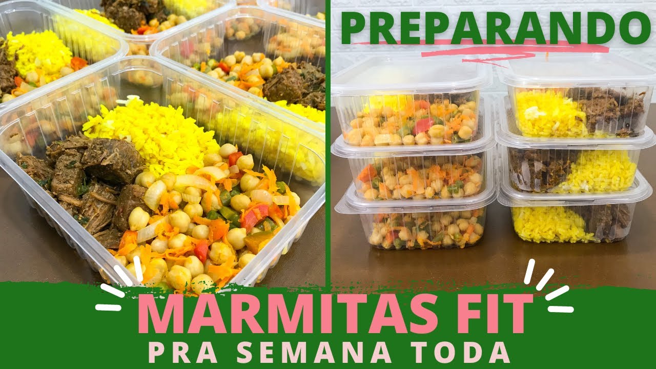 COMO PREPARO MINHAS MARMITAS FIT PRA SEMANA TODA | Fácil, prática e gostosa
