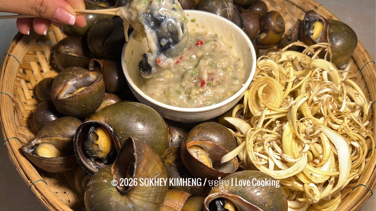 EP284 | Vietnamese Snail Recipe -ខ្យងស្ងោរជាមួយម្ជួរកូនម៉ែ