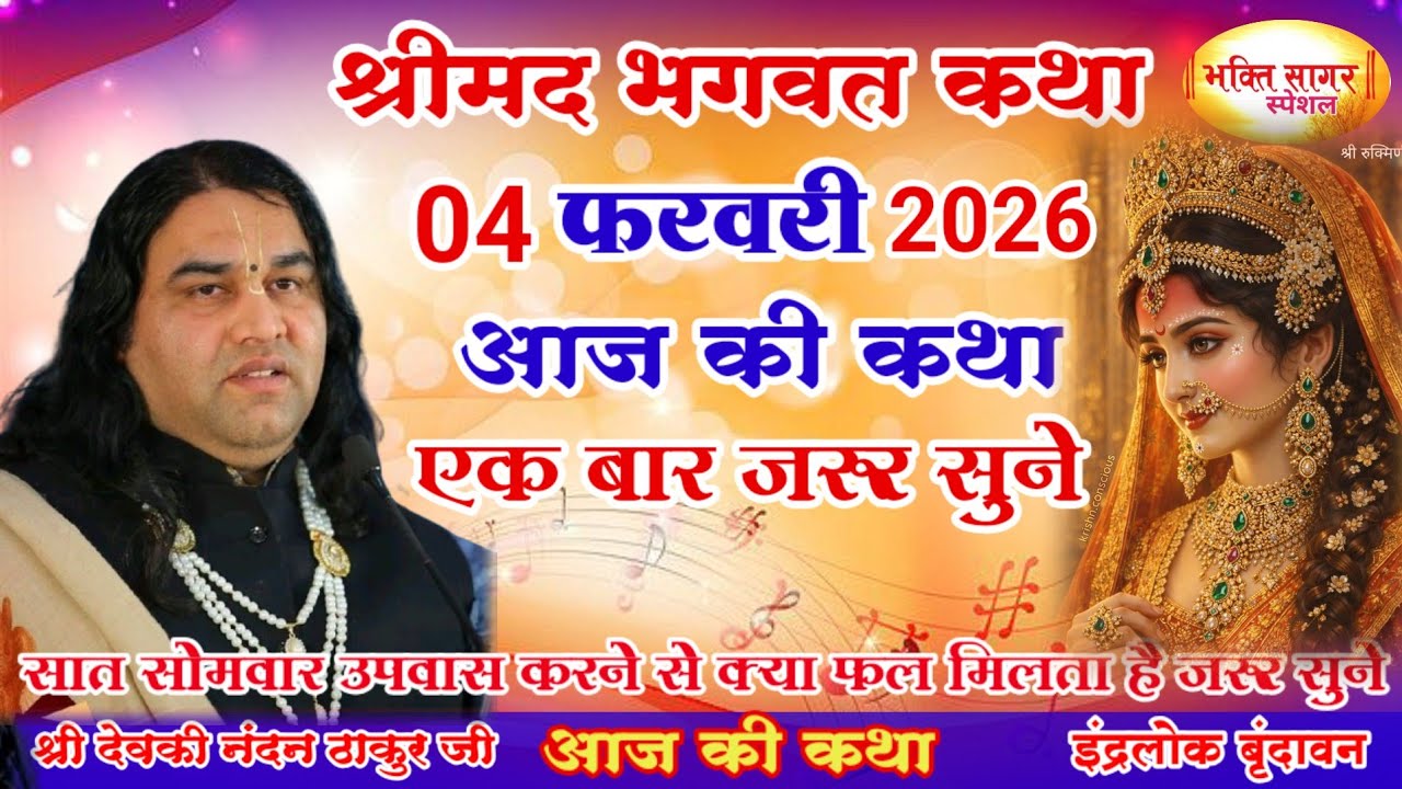 आज की कथा 💥 Shri Devkinandan Thakur Ji 💥#shreemadbhagwatkatha #बुधवार की कथा# 04  फरवरी 2026