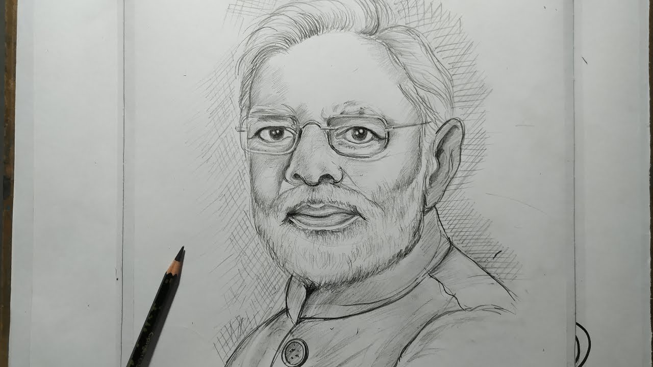 how to draw PM Narendra modi ji step by step with pencil sketch,how to draw easy face draw of modi