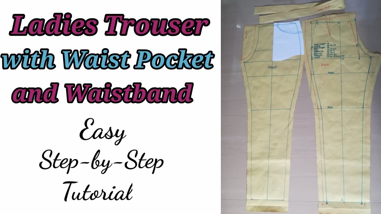 How to Draft Basic Ladies Trouser with Pocket and Waistband (Paano gumawa ng Basic Pants)