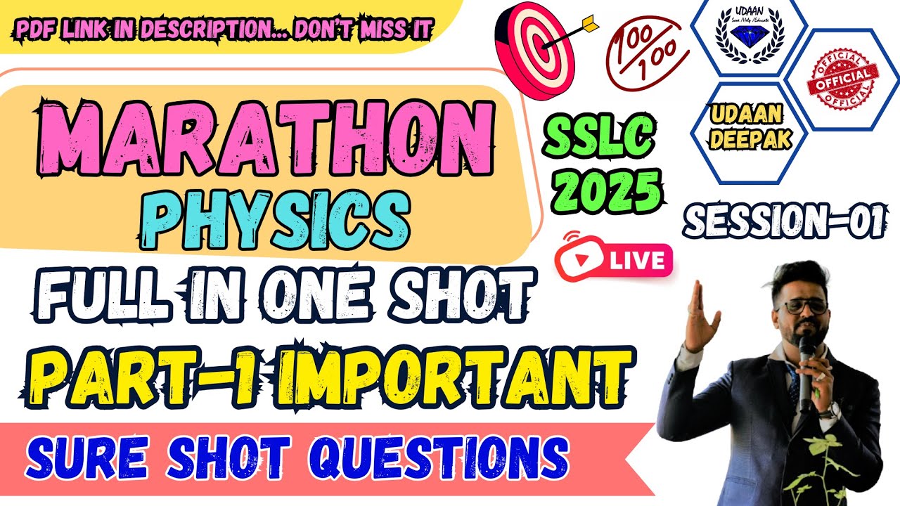 10th SSLC 2025 SCIENCE MARATHON SESSION-1 PART-1 PHYSICS SURE SHOT QUESTIONS