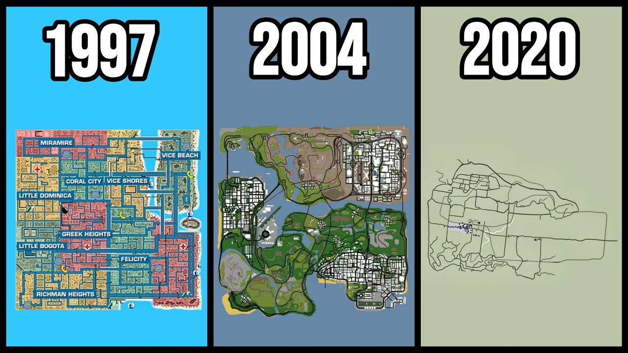 MAPS Evolution in All GTA Games (1997-2020)