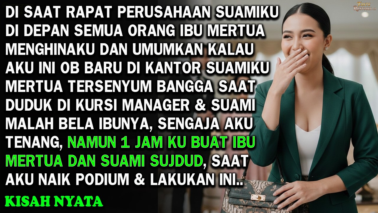 DI DEPAN RAPAT KANTOR SUAMI DAN MERTUA PERMALUKANKU DAN MENGANGGAP AKU INI OB BARU, KU BALAS BEGINI