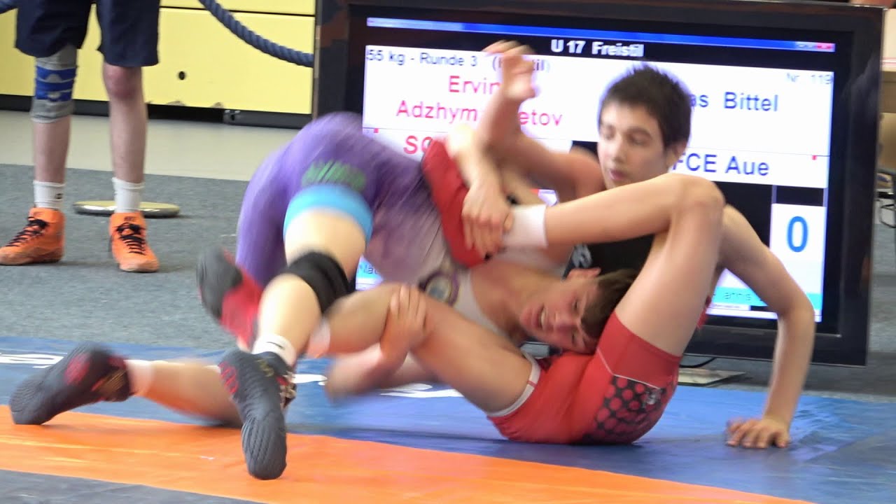 Wrestling / Ringen Brandenburg-Cup 2025, Freestyle, Jug. A (U17), 55 kg, Adzhymanbetov - Bittel