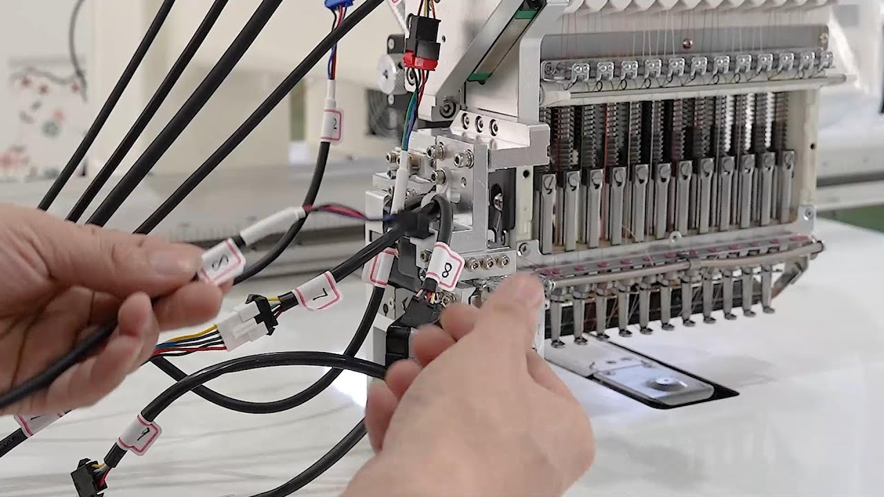 The third step to install beads device on your embroidery machine
