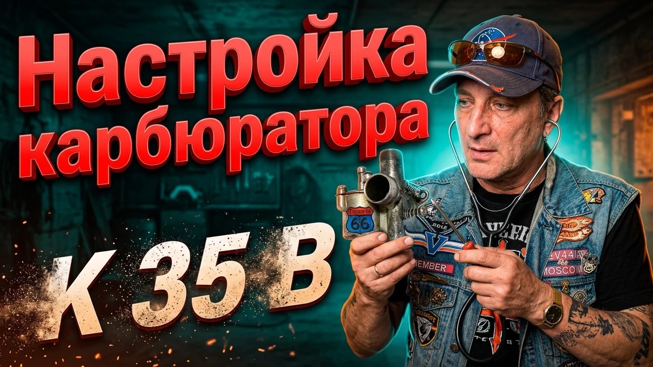 Настройка карбюратора К 35 В . Рига 16