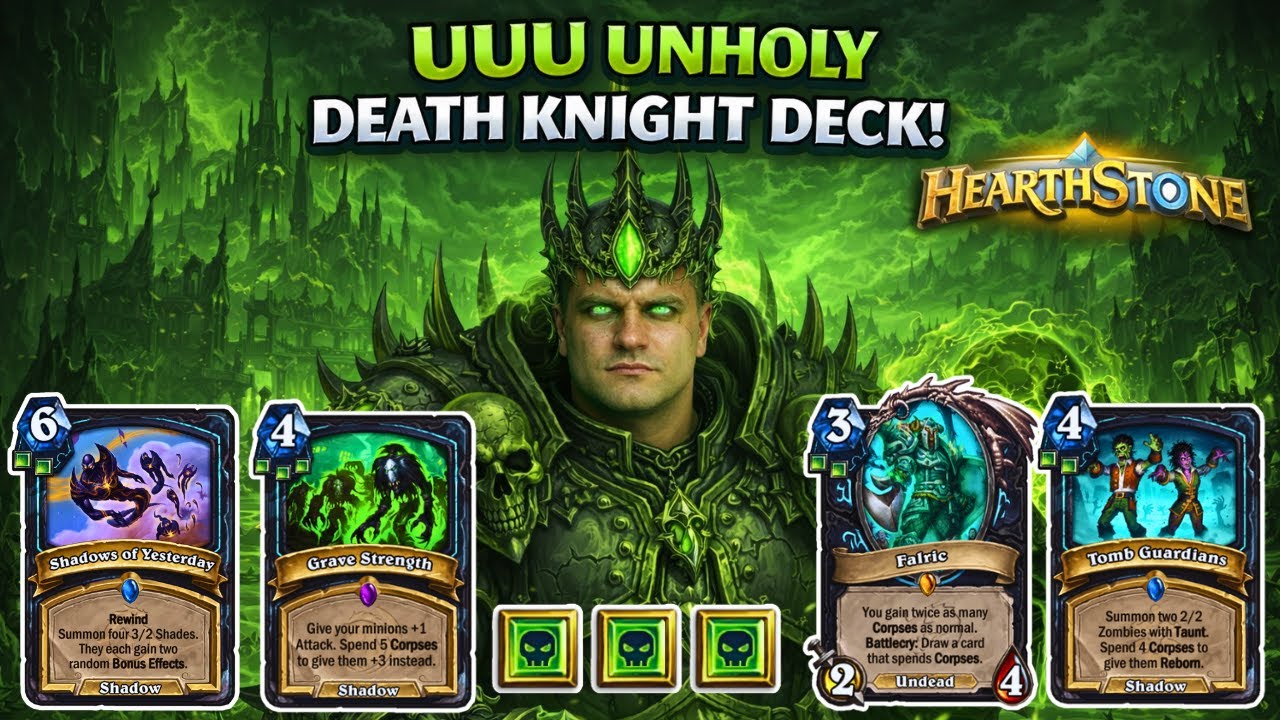 Too Good in This Game! — Best UUU Unholy Death Knight Deck to Climb Legend — Hearthstone Standard