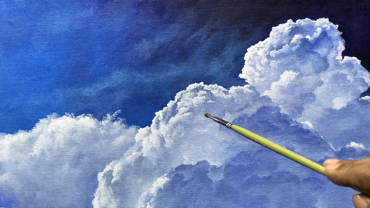 How To Paint Clouds For Beginners With Acrylic #45