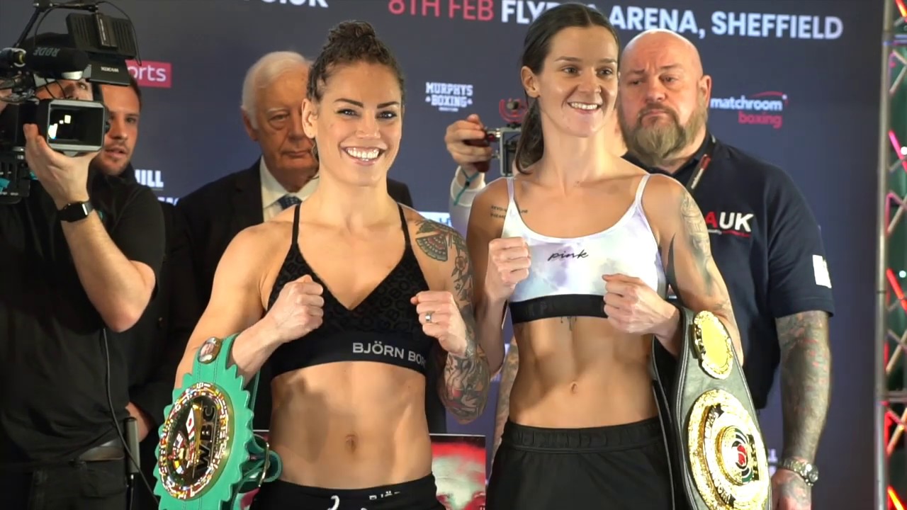 WORLD TITLE FIGHT! WBC CHAMP EVA WAHLSTROM TAKES ON IBO CHAMP TERRI HARPER / WEIGH IN & HEAD-TO-HEAD