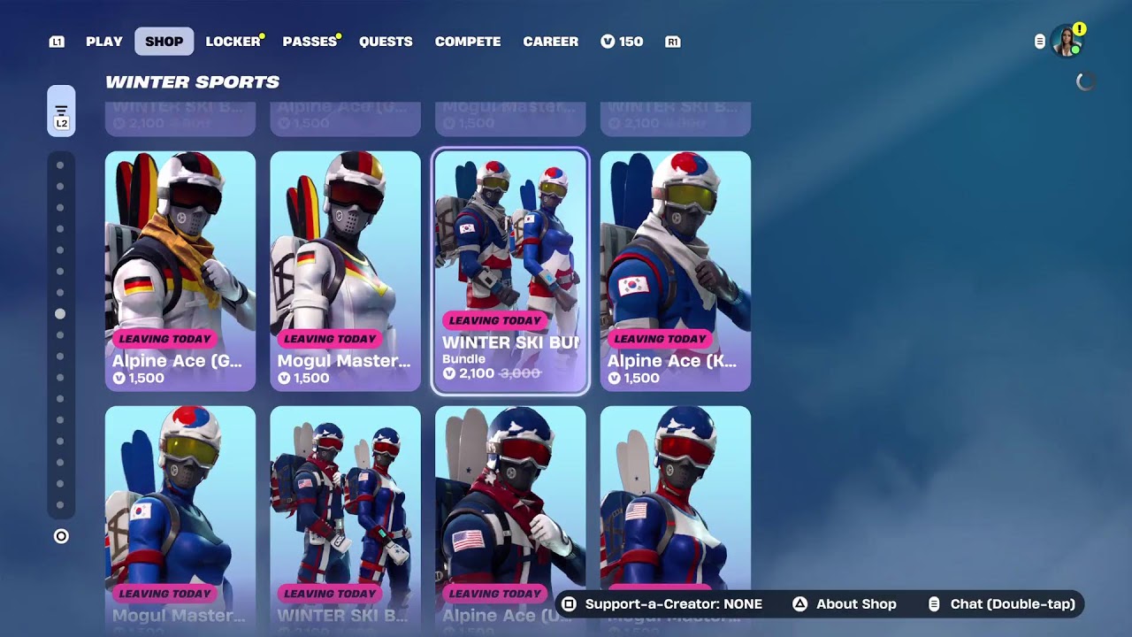 Fortnite item shop.