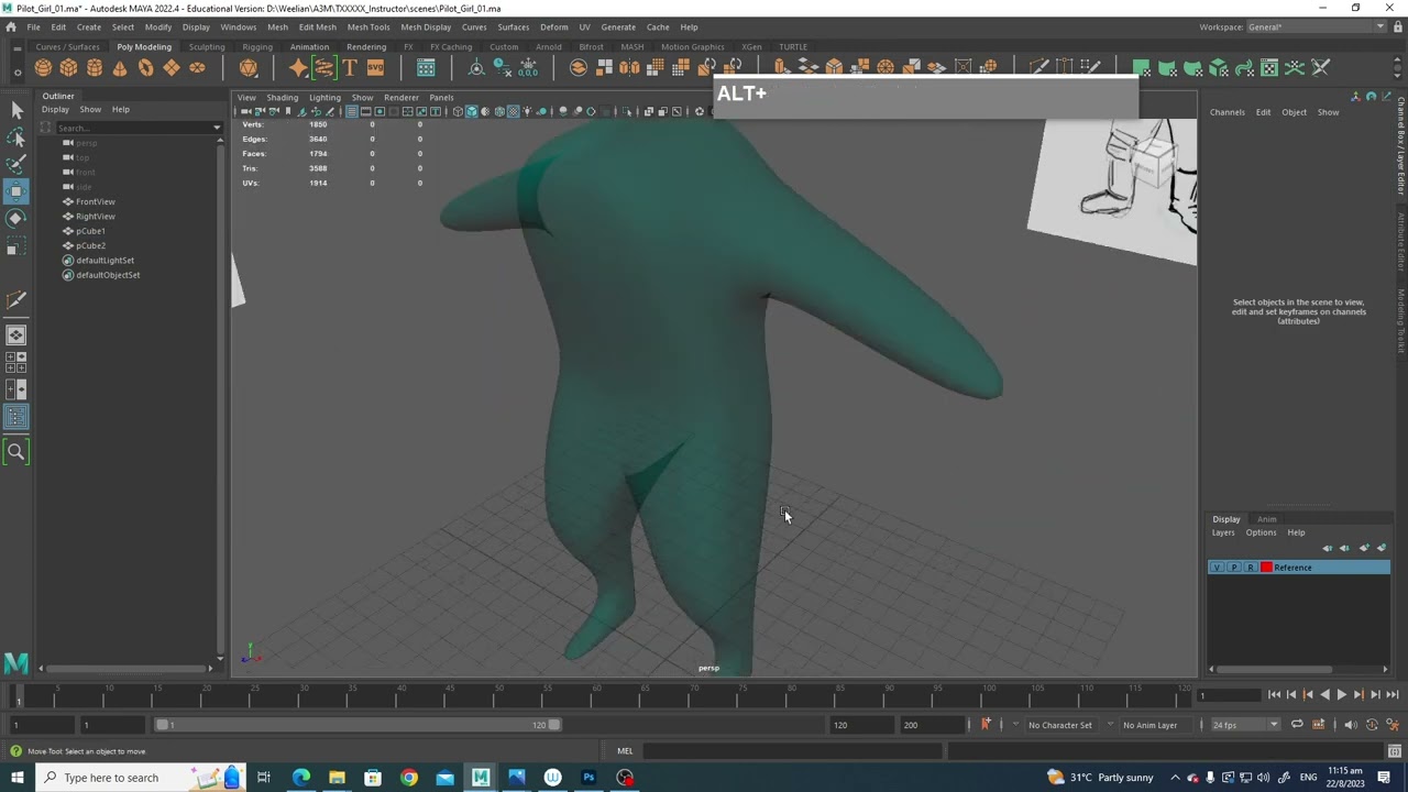 Character Creation and Blocking - Maya Polygon Modeling