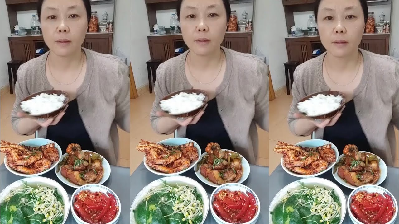 Village Cooking ASMR | Pork Fried & Chili 🌶️ with Vegetables 🥗 + Rice 🍚 Homemade 😋#mukbang