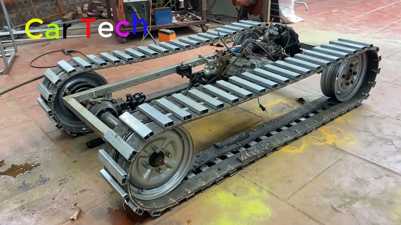 Homemade mini tank part 3: Mount the gasoline engine