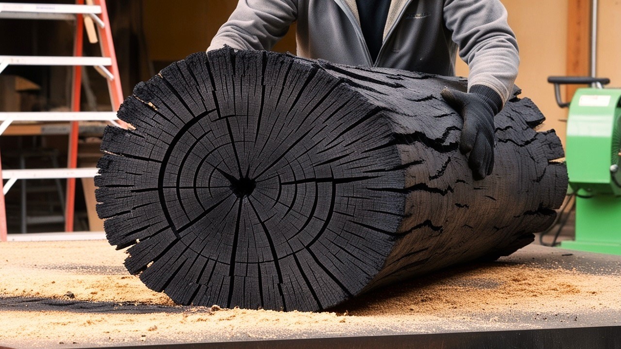 The New Wave of 3D Wood Mosaic Art: Turning Burnt Log into a Coffee Table Worth Thousands of Dollars