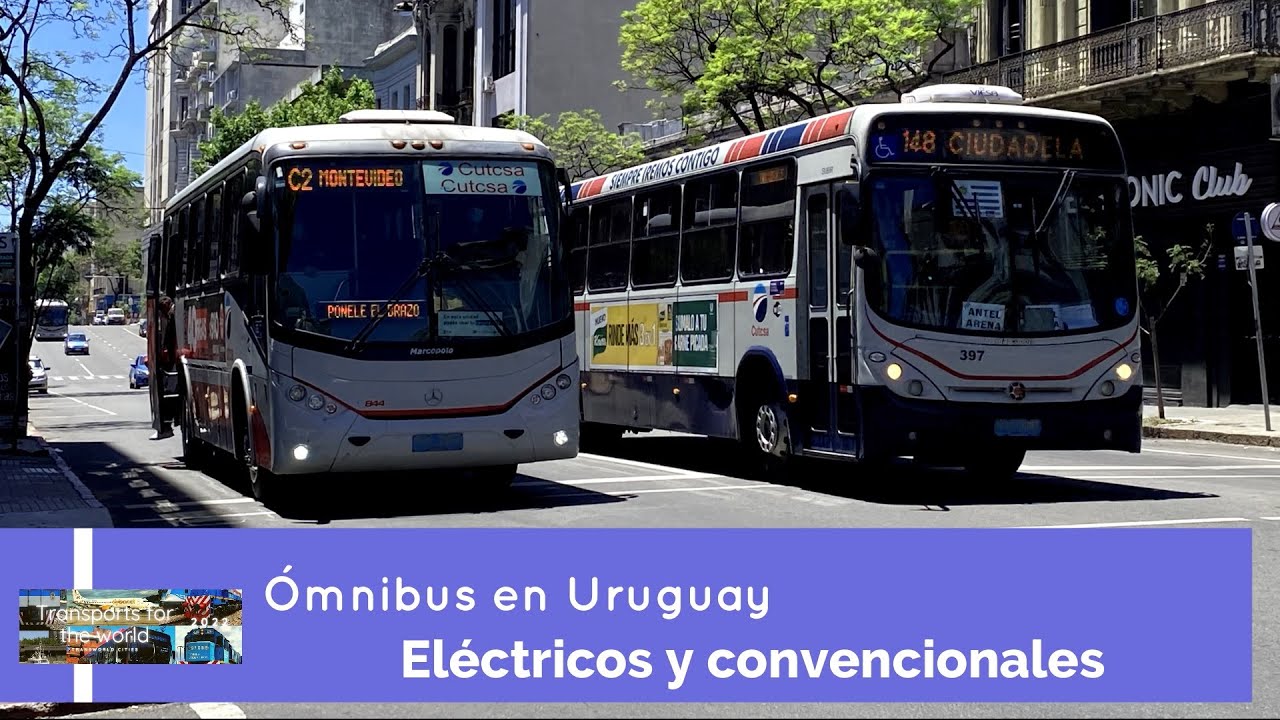 Ómnibus en Uruguay eléctricos y convencionales DIC 2021 4K