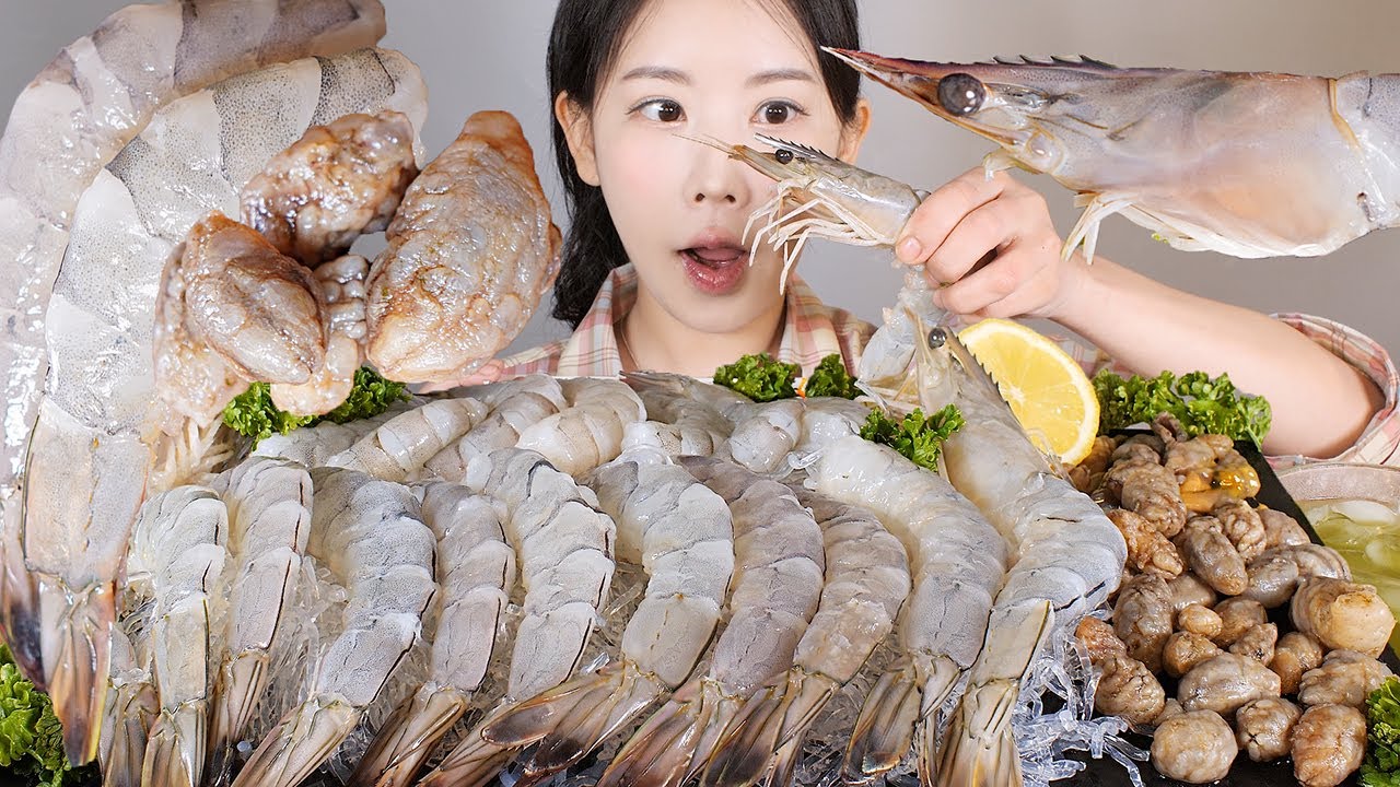 자연산 대하회 vs 흰다리새우회🦐✨ 오만둥이회 먹방 Raw shrimp & Raw water sea squirt [eating show] mukbang korean food