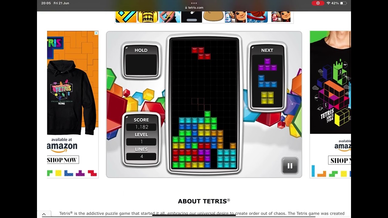 Random Tetris gameplay