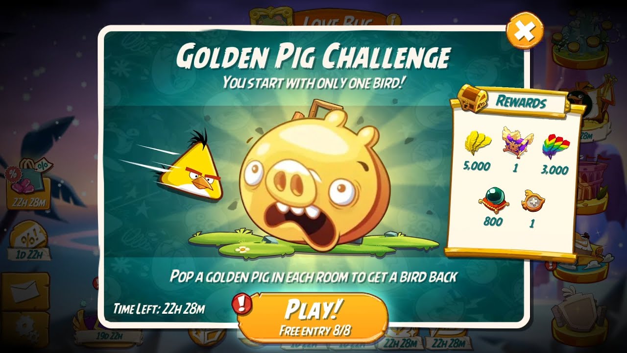 Angry Birds 2 Golden Pig Challenge Jan 24 2026 TODAY! (All Rooms No Gems / With Chuck)