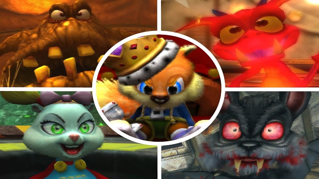 Conker: Live & Reloaded - All Bosses + Cutscenes