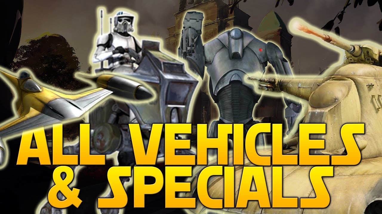 ALL VEHICLES & SPECIAL CHARACTERS - Star Wars Battlefront II Gameplay