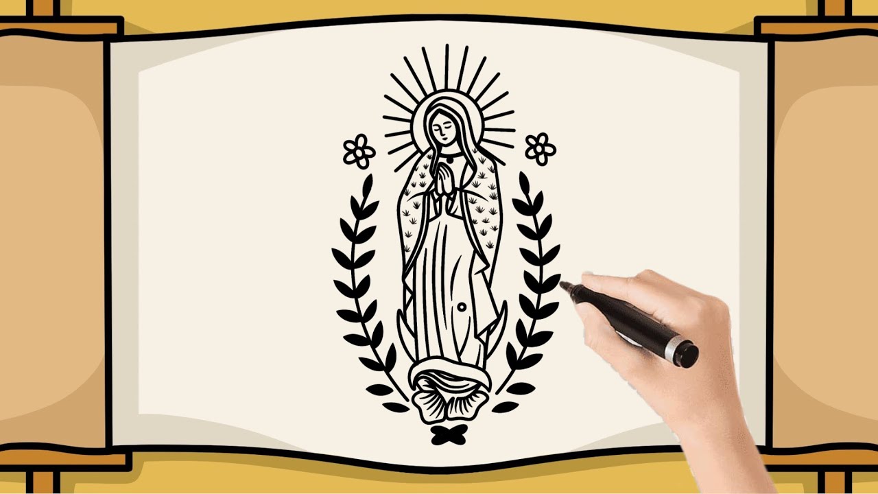 Cómo dibujar a la VIRGEN DE GUADALUPE paso a paso Fácil | Dibujo sencillo y hermoso Catolico 🎨✨