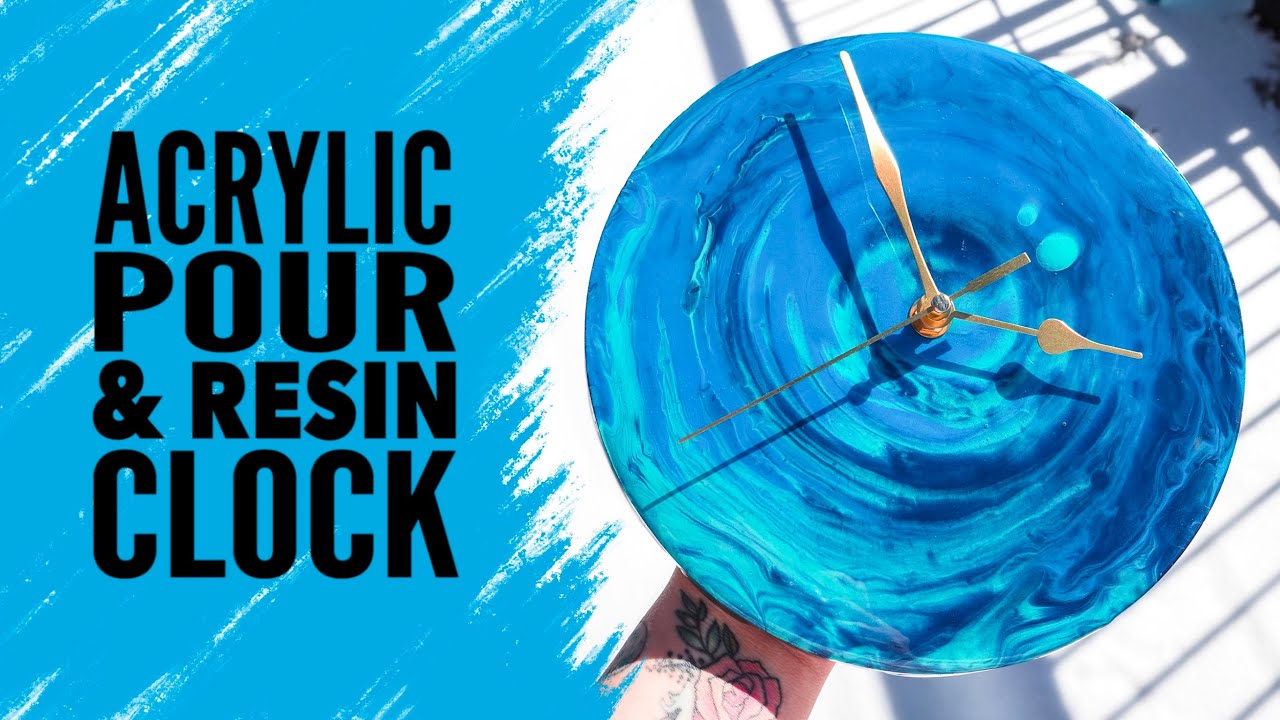 DIY Epoxy Resin & Acrylic Pour Skin Clock - Easy Craft Tutorial