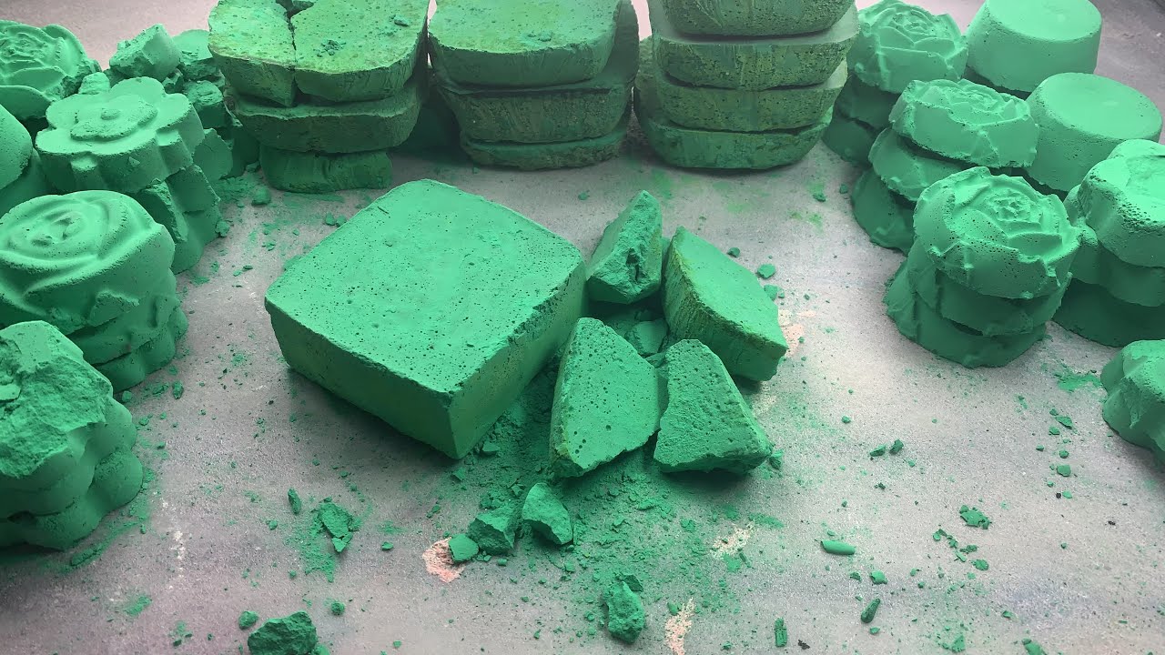 Mass Crush Powdery Dusty Green Vibriant Iron Oxide Pigmented Crush Sleepaid Asmr Satisfying