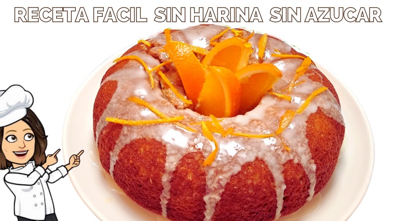 Bizcocho de Naranja y Avena Fácil ⭐ ¡SIN Azúcar, SIN Harina, Super Saludable!