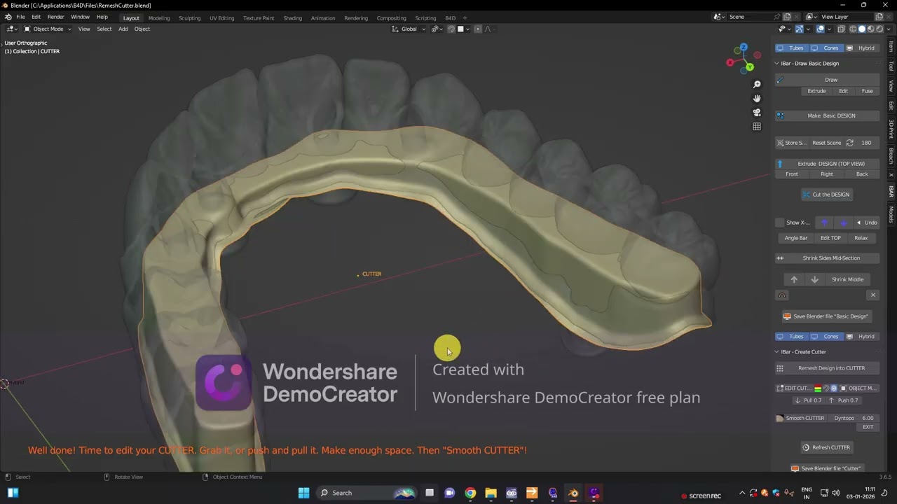 All on 6 IBAR Design in Blender.. #blender #ibar #exocad #dentalcaddesign #dental