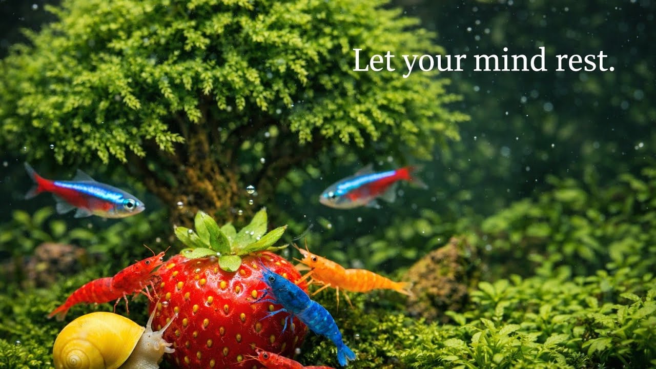 A Calm Underwater Surprise – Watch Shrimp Eat Strawberry!
