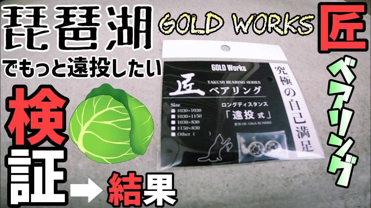 【匠ベアリング】GOLDWorksの匠ベアリング「遠投式」を使ってみたら驚愕の検証結果が！？琵琶湖バス釣りでは遠投性が非常に重要となるのでゴールドワークスさんの高級ベアリングを買ってレビューしてみた！