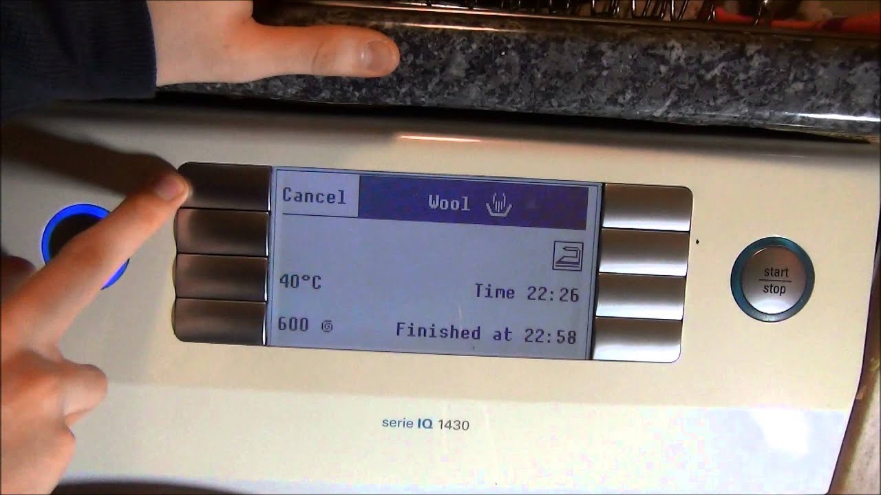 Siemens Serie IQ 1430 Washing Machine : All Programmes and options