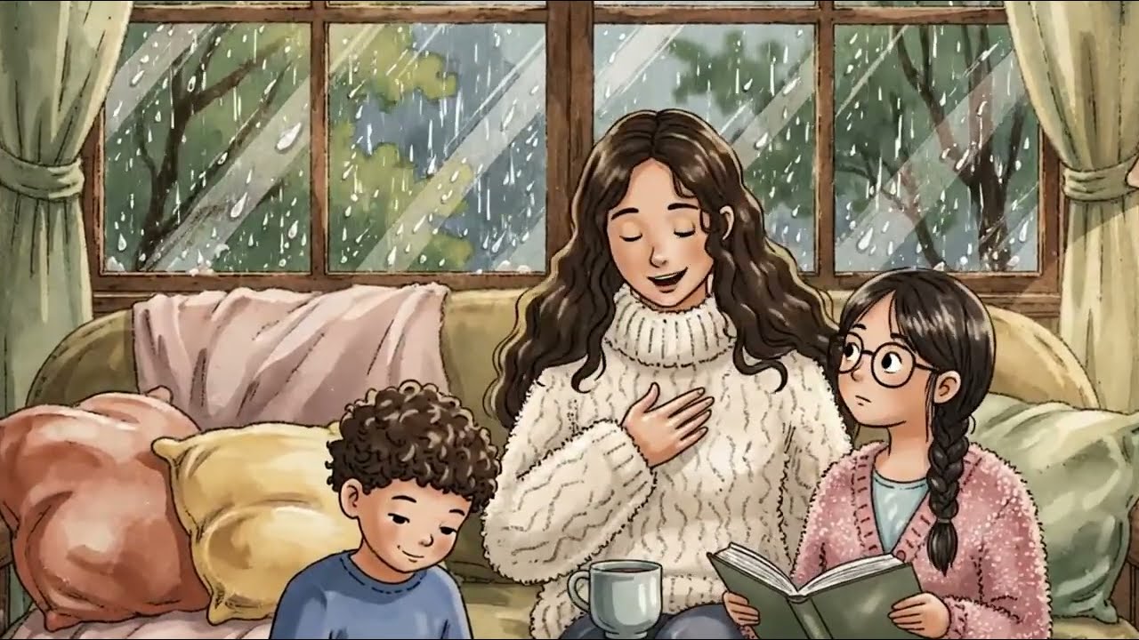 Family in a Treehouse During a Forest Storm ⛈ | Ghibli-Style Cozy Shelter