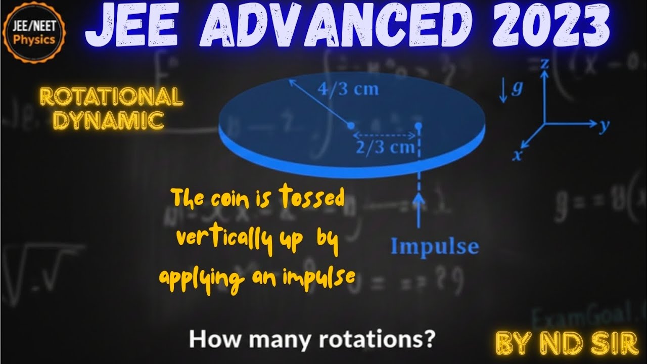 JEE ADVANCED 2023#ROTATION |A thin circular coin of mass 5 gm and radius 4/3 cm is initially in a