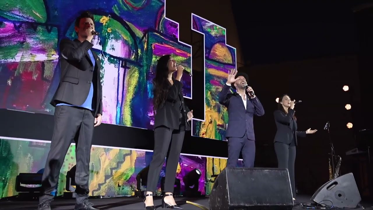 The Shofar blows followed by the song, 