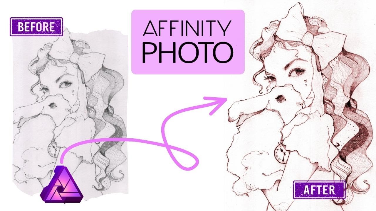 Edit a Scanned Pencil Drawing in Affinity Photo | Pt. 1 | Hue and Levels | Illustration Workflow