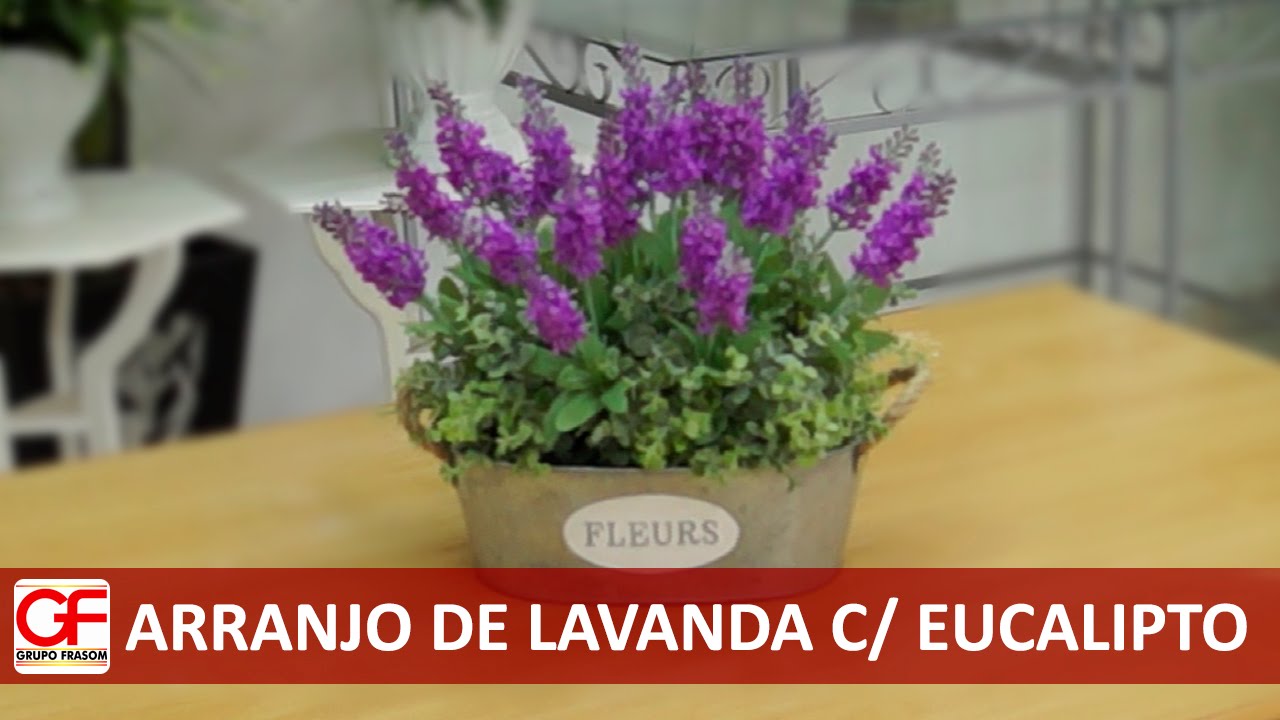Arranjo de Lavanda c/ Buquê de Eucalipto