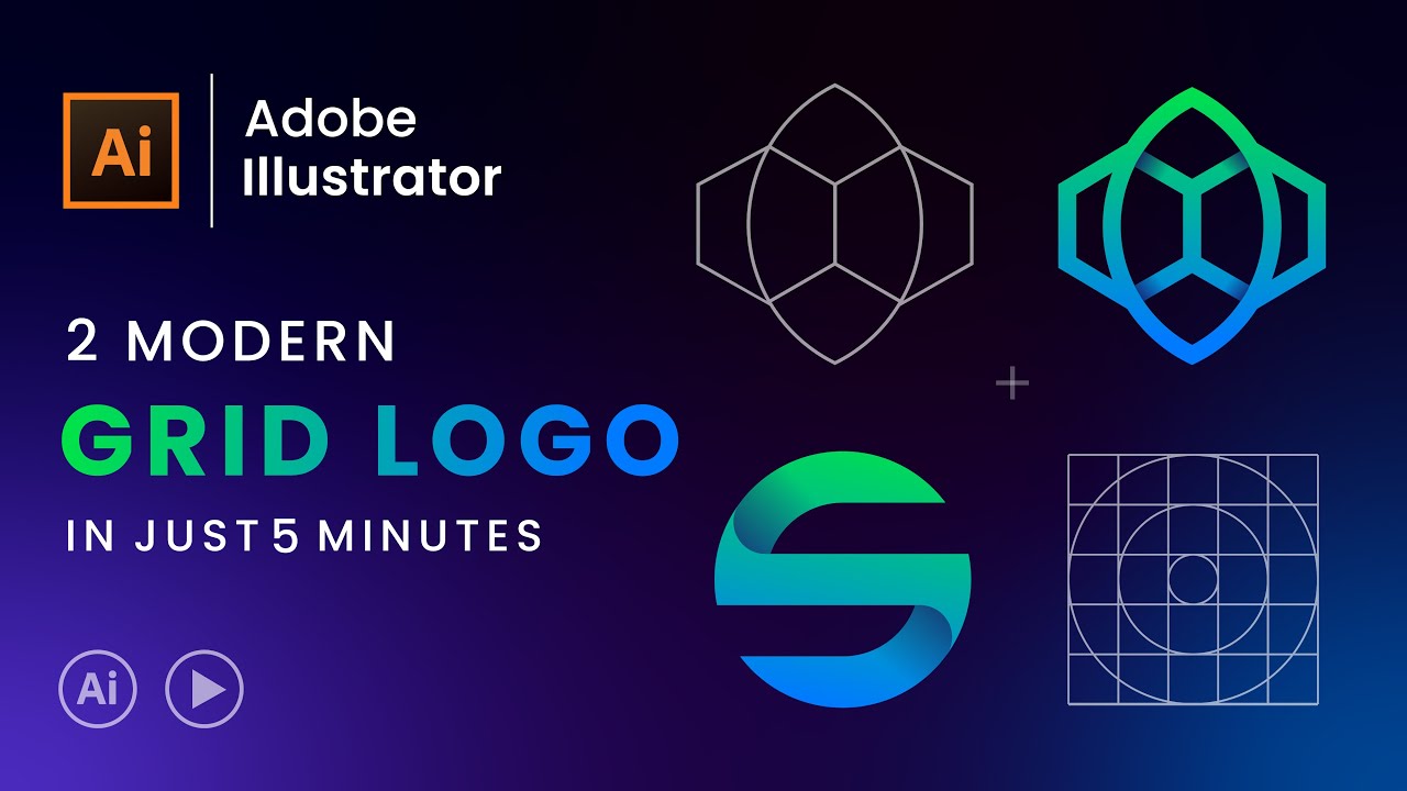 How to design a logo with Grid method | Logo design tutorial