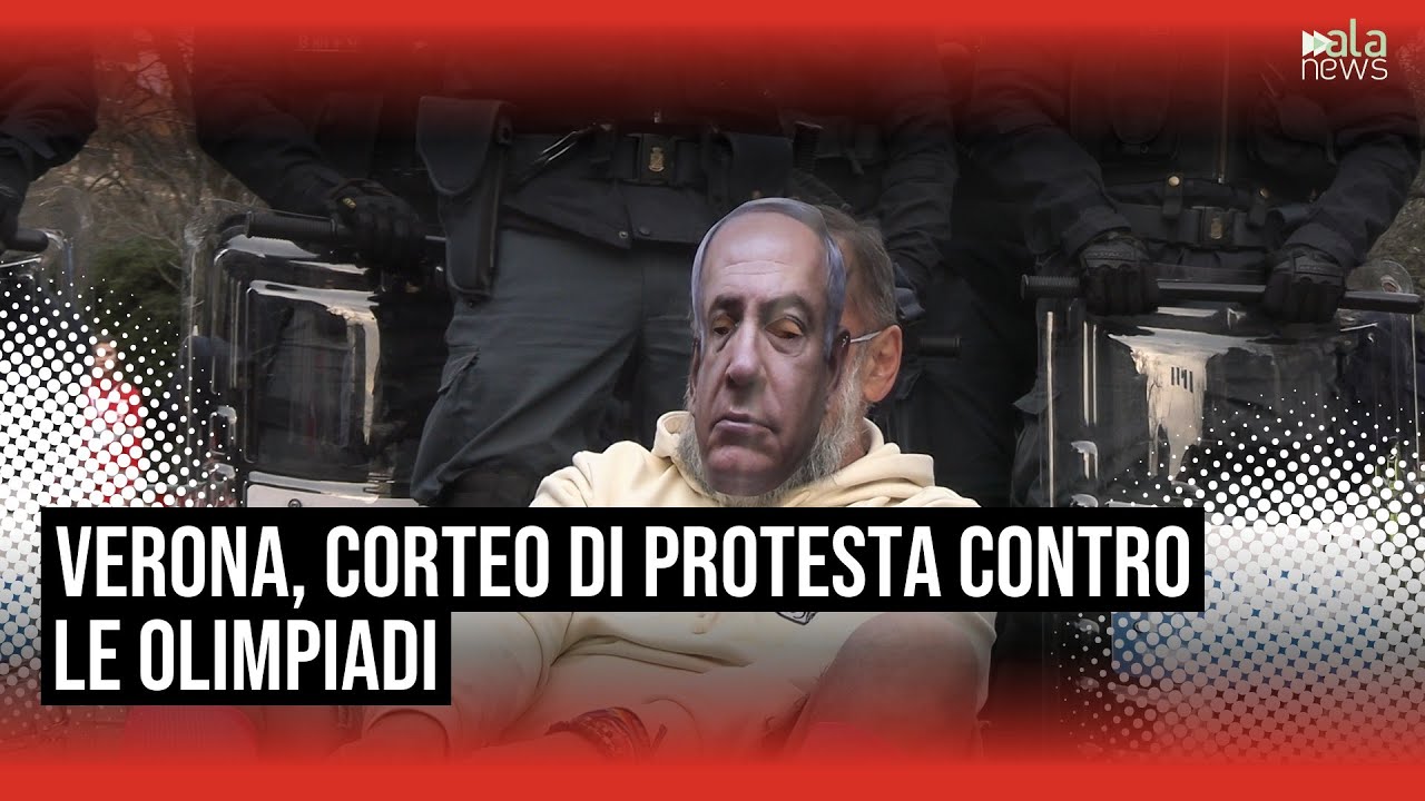 Verona, il corteo di protesta contro le Olimpiadi attraversa la città