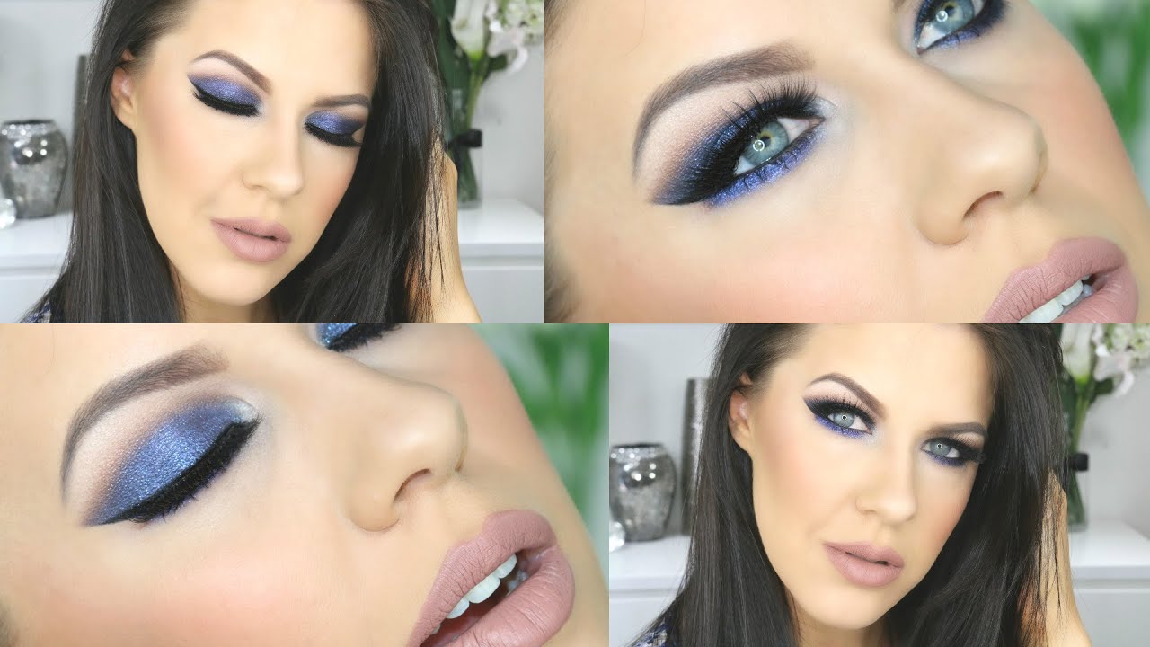 SHIMMERING BLUE MAKEUP TUTORIAL + NEW MAYBELLINE PRODUCTS! | NIKKIA JOY