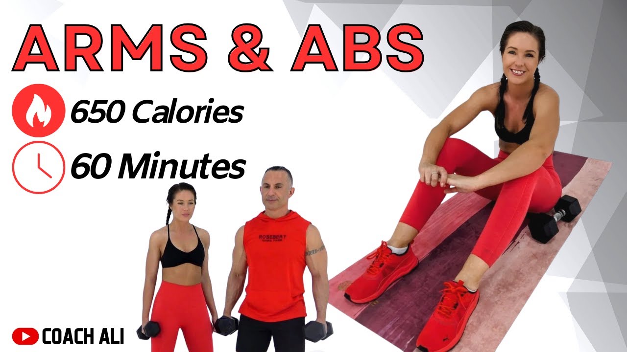 🔴 SUMMER ARMS & ABS | Dumbbell Workout 60 minutes 650 calories | Coach Ali