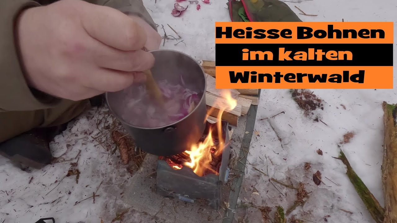 Heisse Bohnen im Winterwald | Outdooor Tupper selbstgemacht ;-)