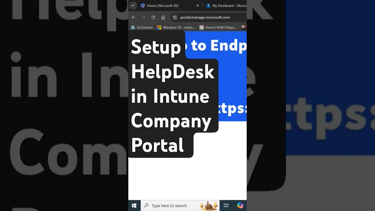 HelpDesk Information Setup in Intune Company Portal