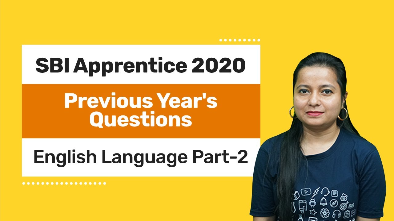 SBI APPRENTICE PREVIOUS YEAR QUESTION PAPER | SBI APPRENTICE RECRUITMENT 2020 | ENGLISH LANGUAGE